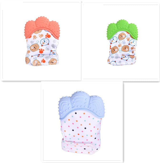 anti-bite silicone molar gloves children's sound toys