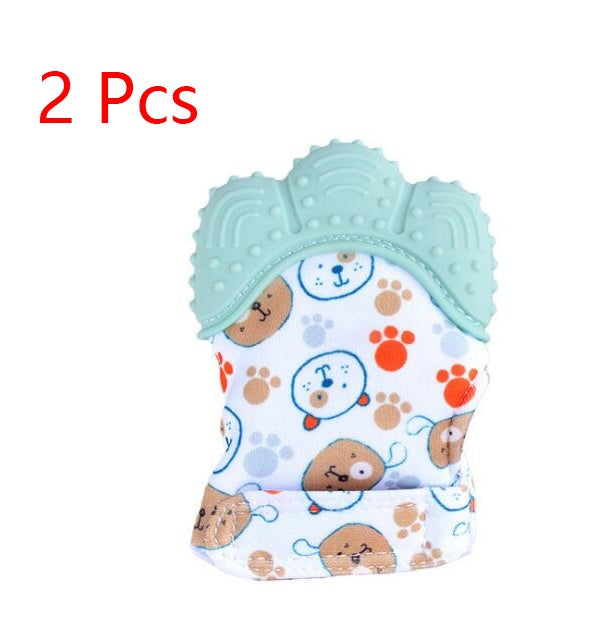 anti-bite silicone molar gloves children's sound toys