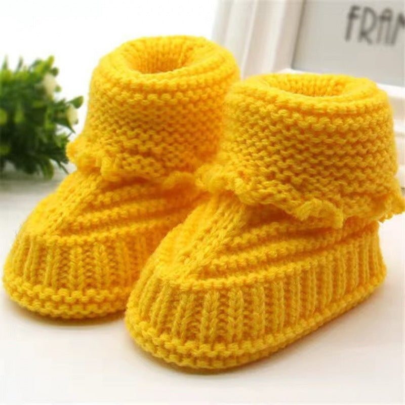 Babies Handmade Knitted Wool Soft Bottom Babies