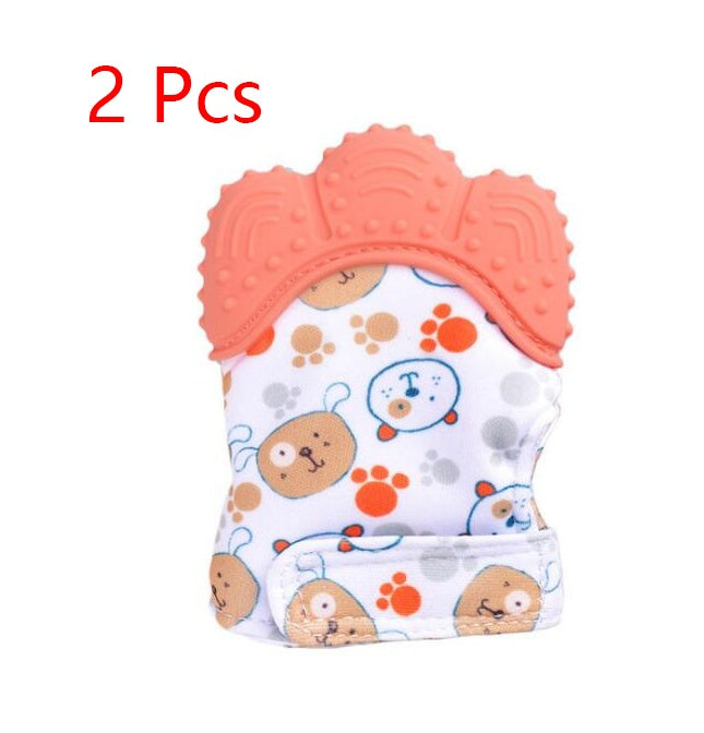 anti-bite silicone molar gloves children's sound toys