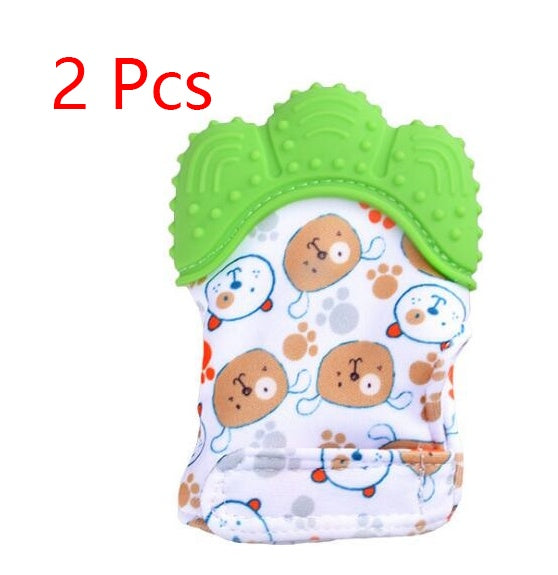 anti-bite silicone molar gloves children's sound toys