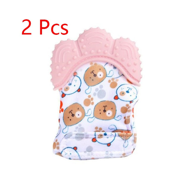 anti-bite silicone molar gloves children's sound toys