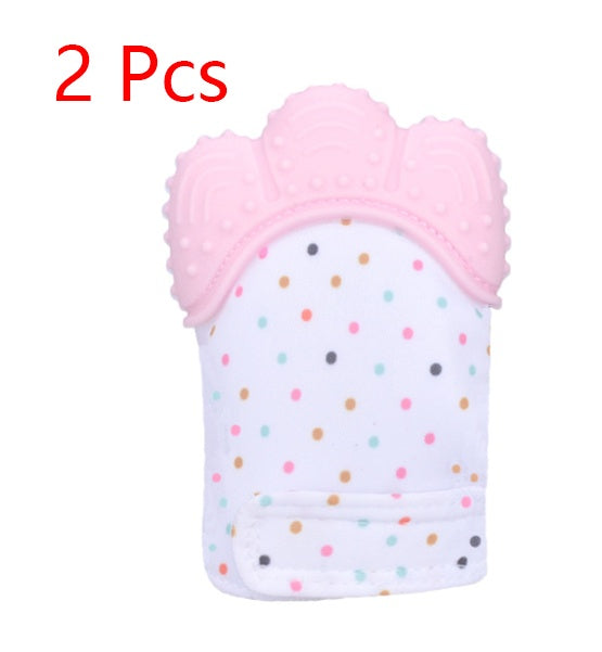 anti-bite silicone molar gloves children's sound toys
