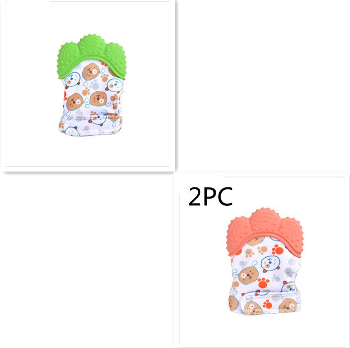 anti-bite silicone molar gloves children's sound toys