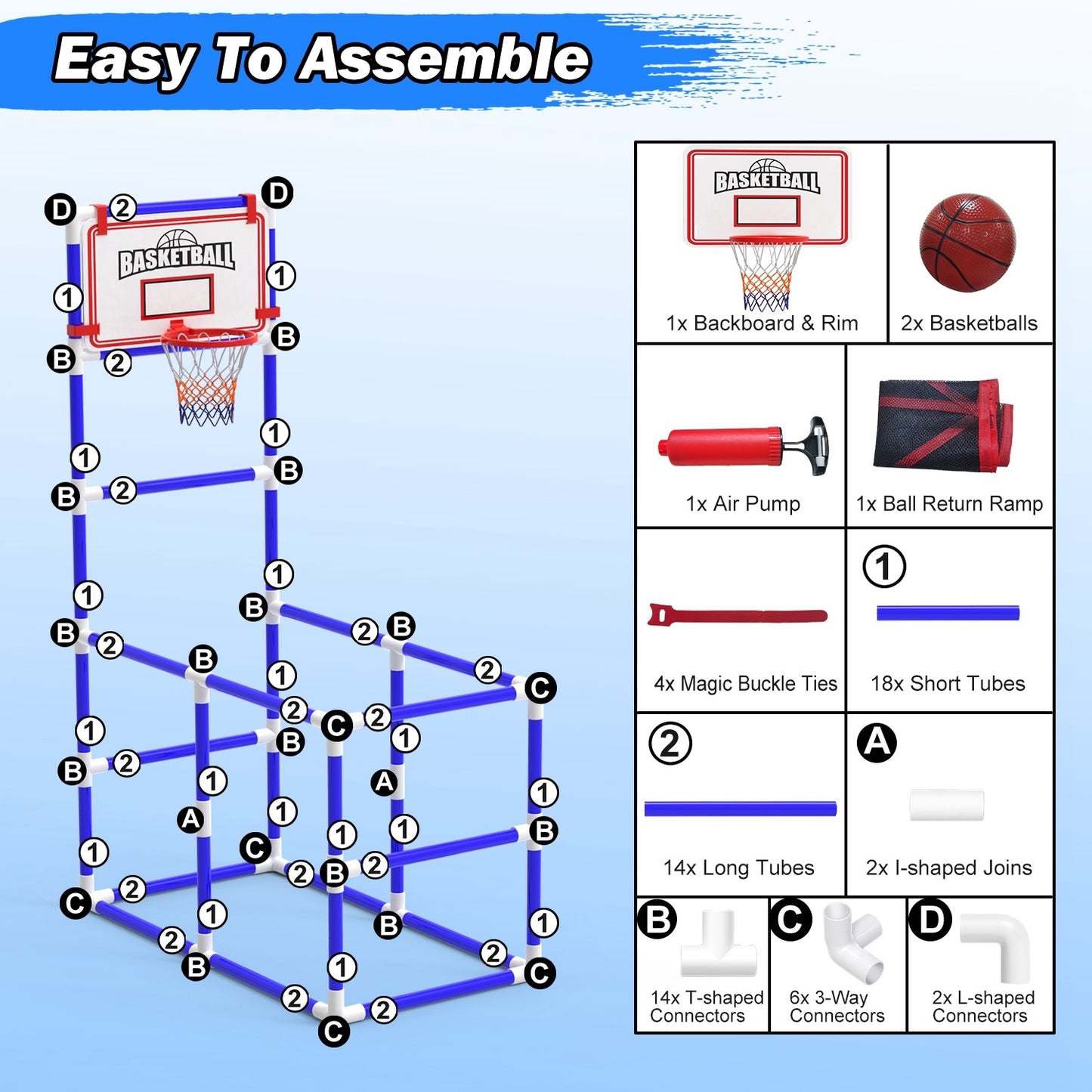 Basketball Game Set With 2 Balls