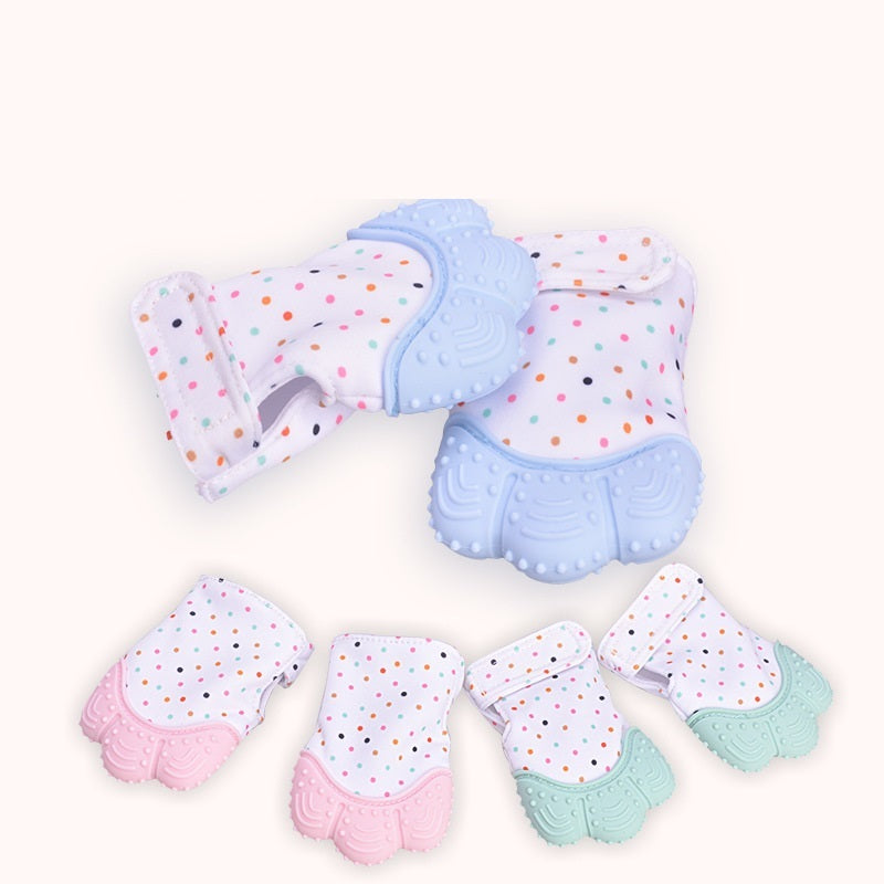 anti-bite silicone molar gloves children's sound toys