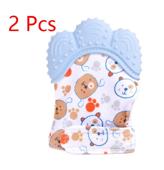 anti-bite silicone molar gloves children's sound toys
