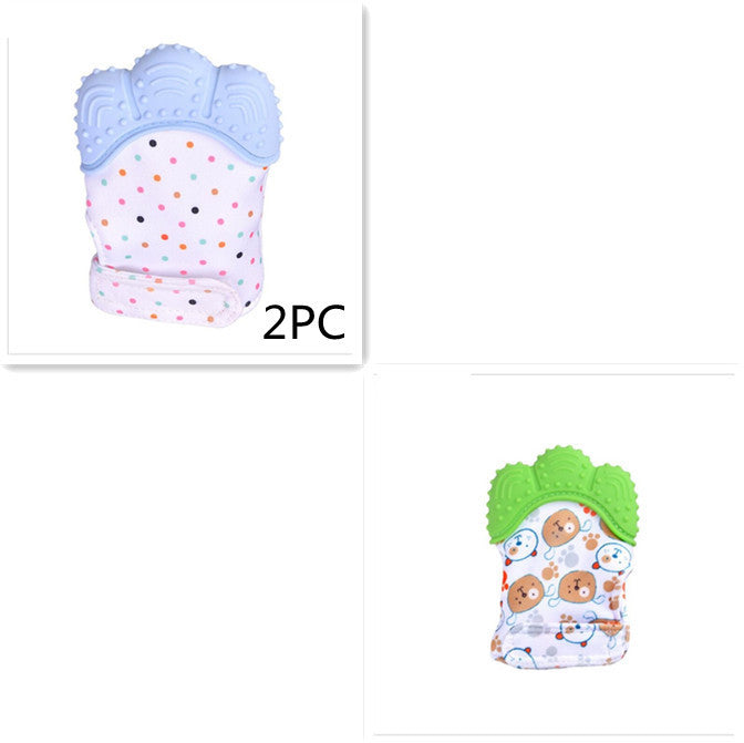 anti-bite silicone molar gloves children's sound toys