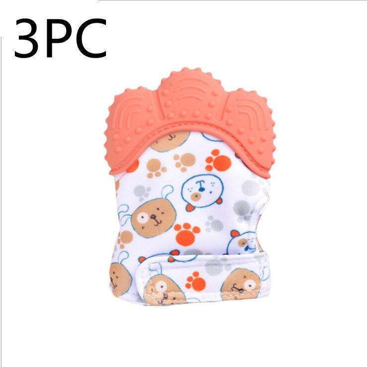 anti-bite silicone molar gloves children's sound toys
