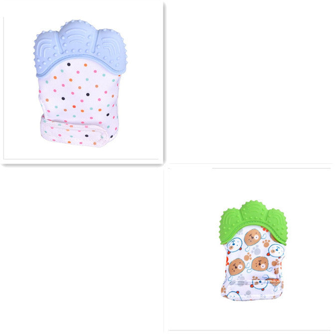 anti-bite silicone molar gloves children's sound toys