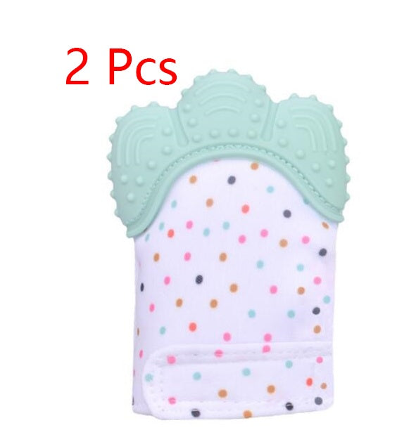 anti-bite silicone molar gloves children's sound toys
