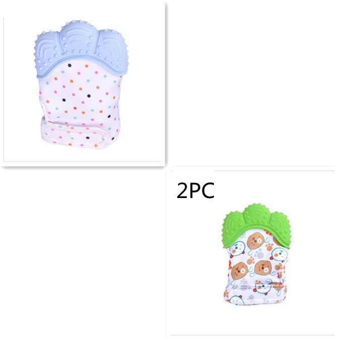 anti-bite silicone molar gloves children's sound toys