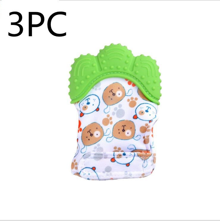 anti-bite silicone molar gloves children's sound toys