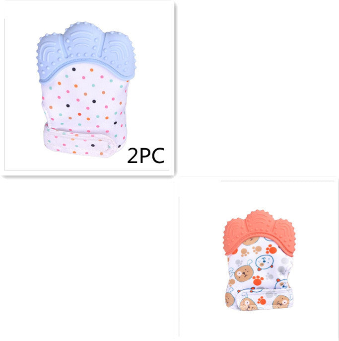 anti-bite silicone molar gloves children's sound toys