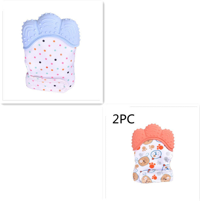 anti-bite silicone molar gloves children's sound toys