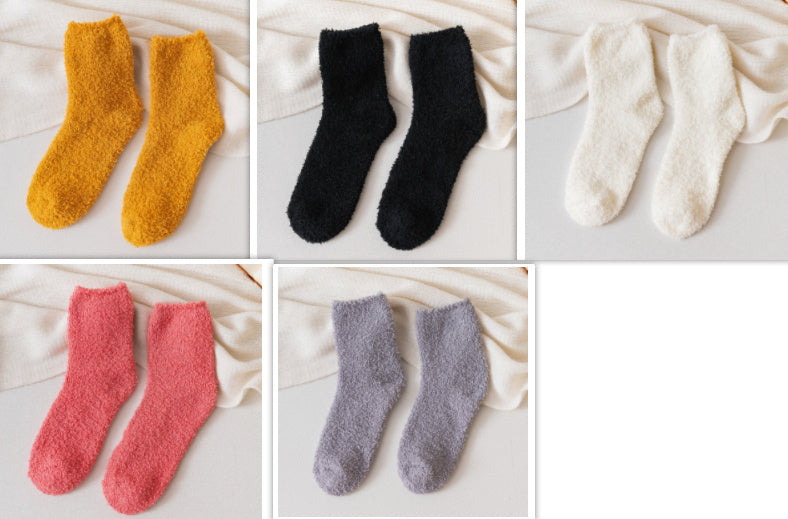 Autumn And Winter Half Velvet Socks