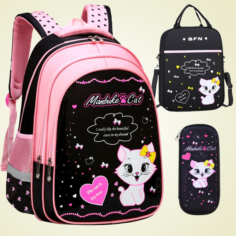 Kids School Cute Cat Print Backpack