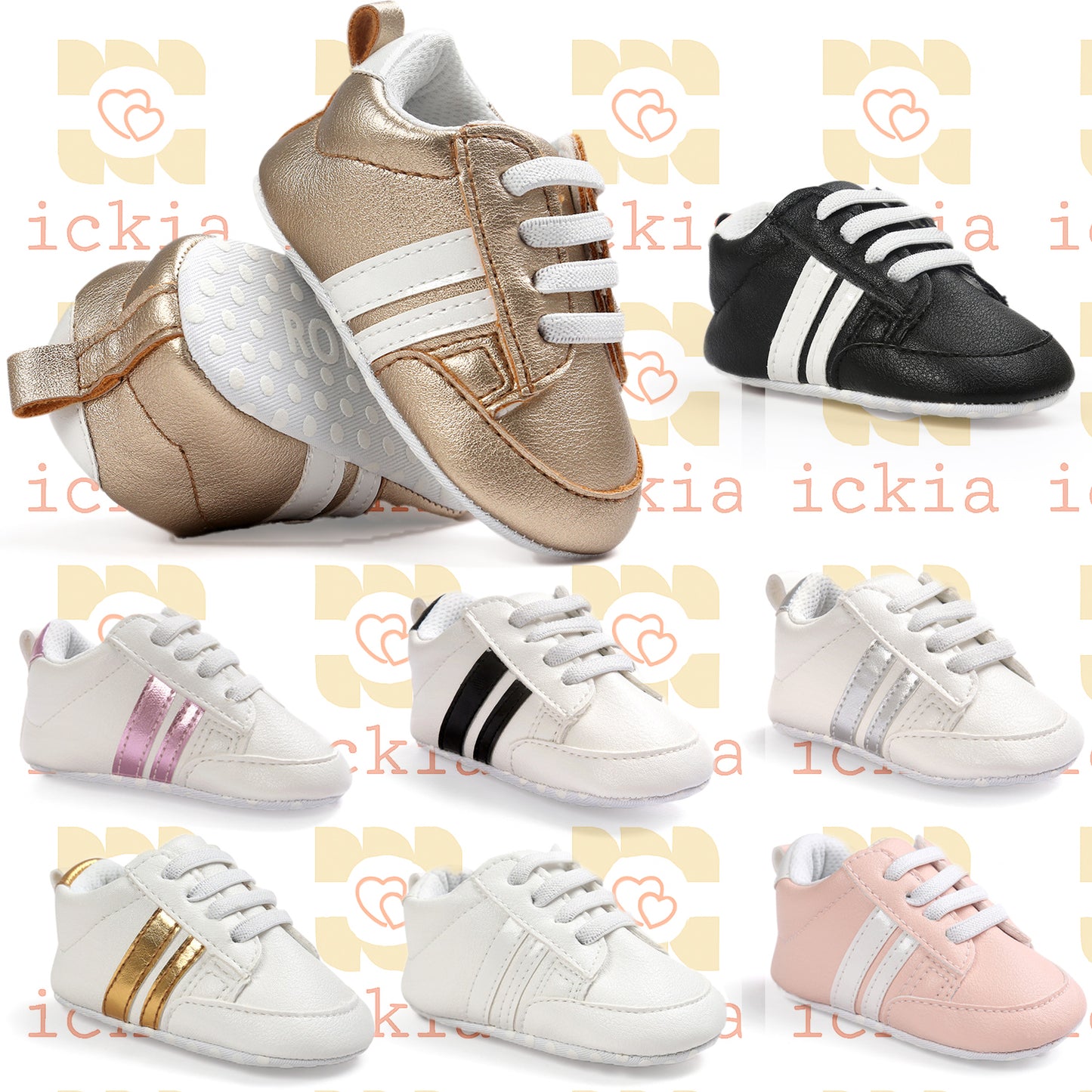 Baby Boy Girl Moccasins Shoes Infant PU Leather Non-slip Soft Newborn Sneakers