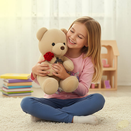 Lovely Hug Roses Teddy Bear Plush Pillow soft plush teddy bear toy
