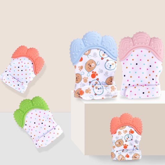 anti-bite silicone molar gloves children's sound toys