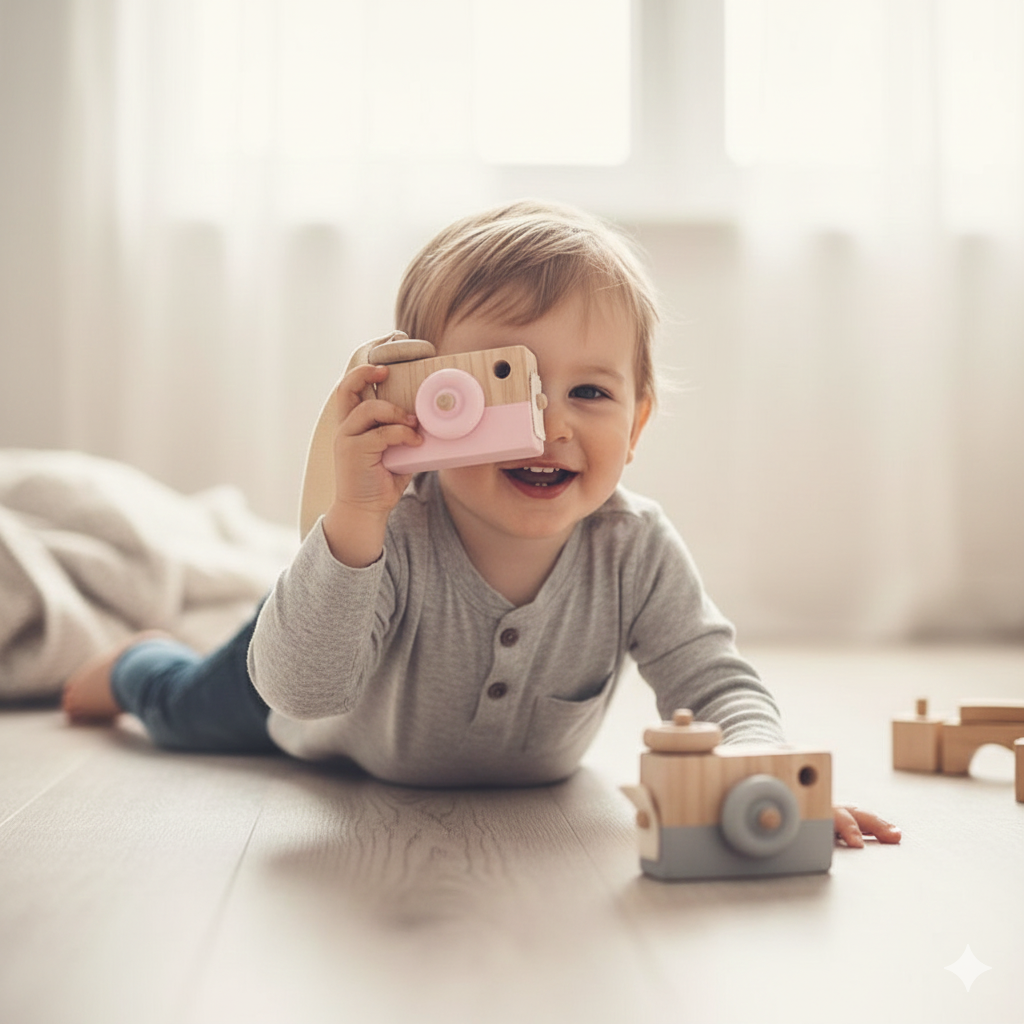 Cute Wooden Toys Camera Baby Kids