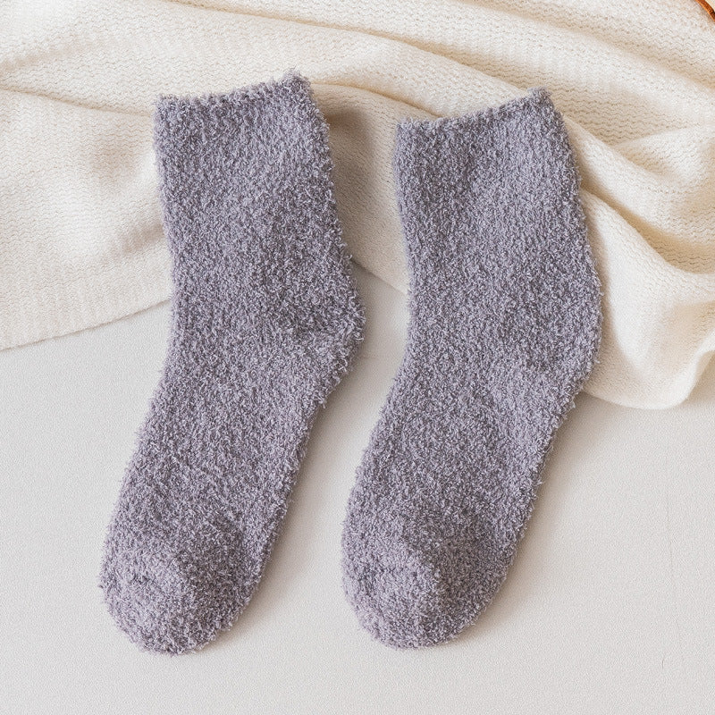 Autumn And Winter Half Velvet Socks