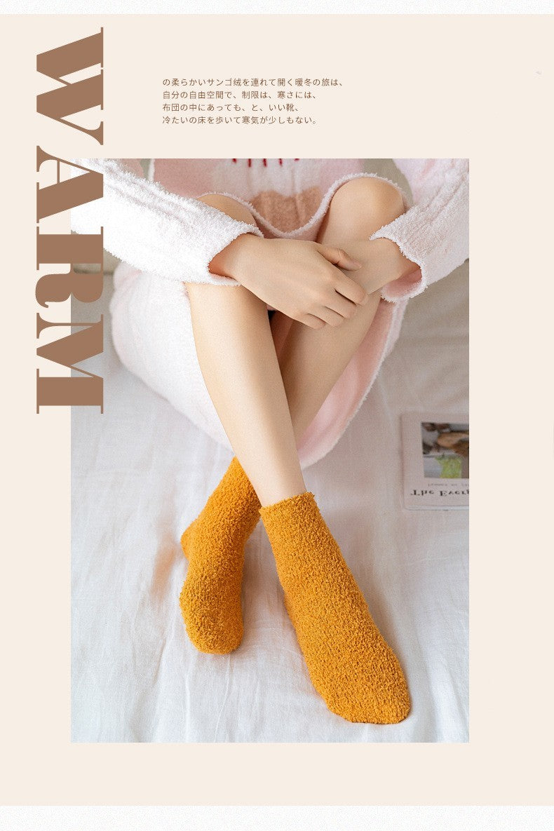 Autumn And Winter Half Velvet Socks